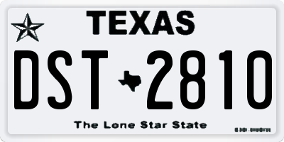 TX license plate DST2810