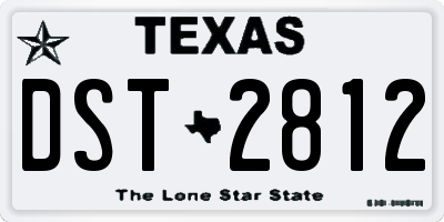 TX license plate DST2812