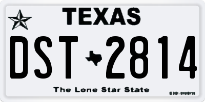TX license plate DST2814