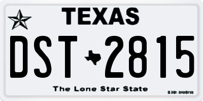 TX license plate DST2815