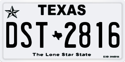 TX license plate DST2816