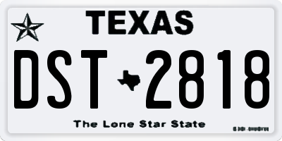 TX license plate DST2818