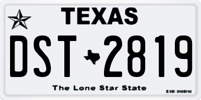 TX license plate DST2819