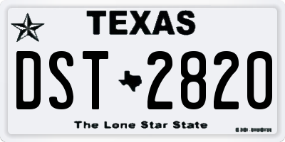 TX license plate DST2820