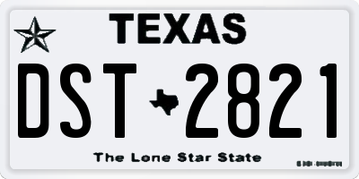 TX license plate DST2821