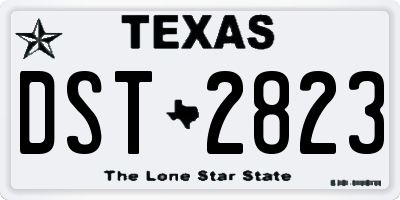 TX license plate DST2823