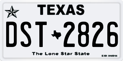 TX license plate DST2826
