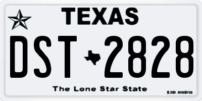 TX license plate DST2828