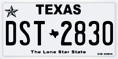 TX license plate DST2830