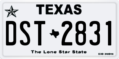 TX license plate DST2831