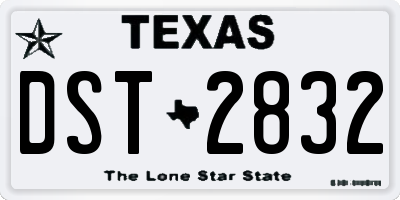 TX license plate DST2832