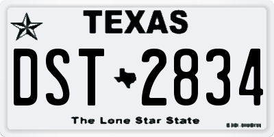 TX license plate DST2834