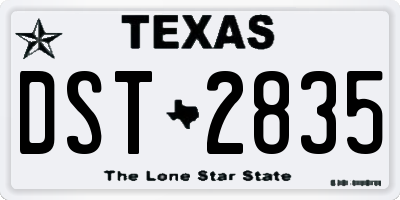 TX license plate DST2835