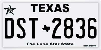TX license plate DST2836
