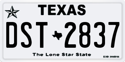 TX license plate DST2837