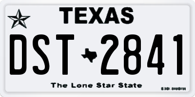 TX license plate DST2841