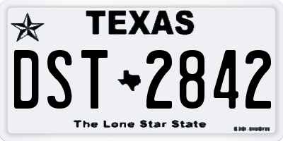 TX license plate DST2842