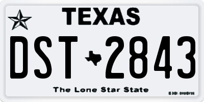 TX license plate DST2843