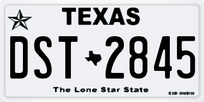 TX license plate DST2845