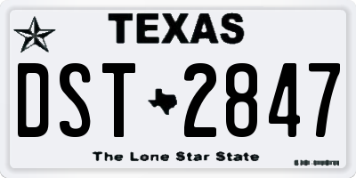 TX license plate DST2847