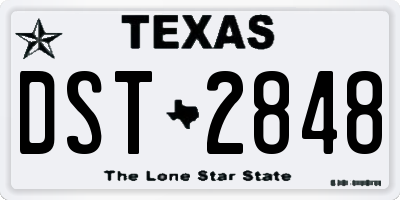 TX license plate DST2848