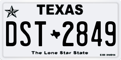 TX license plate DST2849