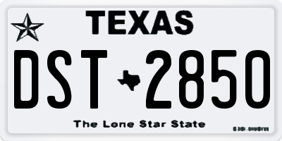TX license plate DST2850
