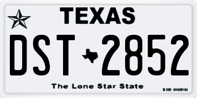 TX license plate DST2852