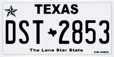 TX license plate DST2853
