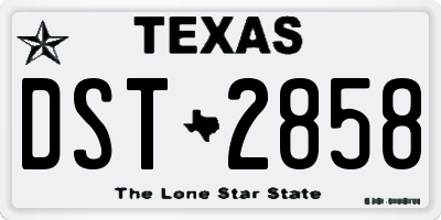 TX license plate DST2858