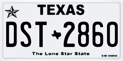 TX license plate DST2860