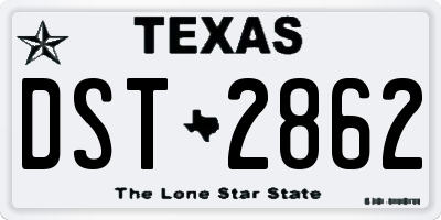 TX license plate DST2862