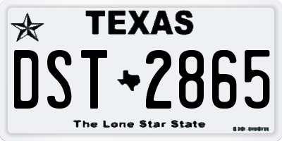 TX license plate DST2865