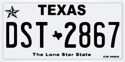 TX license plate DST2867