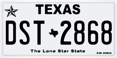 TX license plate DST2868