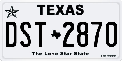 TX license plate DST2870
