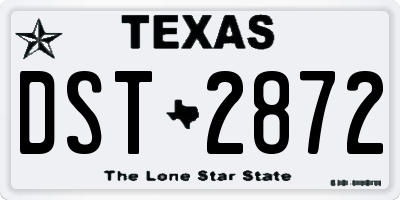 TX license plate DST2872