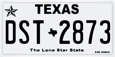 TX license plate DST2873