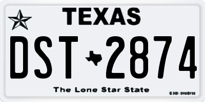 TX license plate DST2874