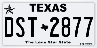 TX license plate DST2877