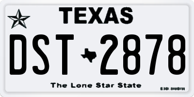 TX license plate DST2878