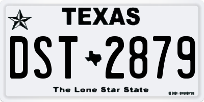 TX license plate DST2879