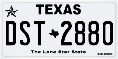 TX license plate DST2880