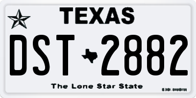 TX license plate DST2882