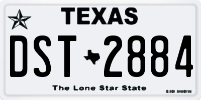 TX license plate DST2884