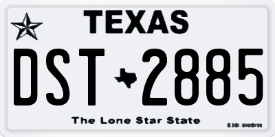 TX license plate DST2885