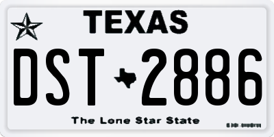 TX license plate DST2886