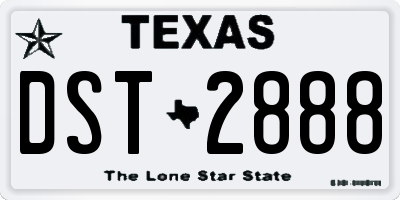 TX license plate DST2888