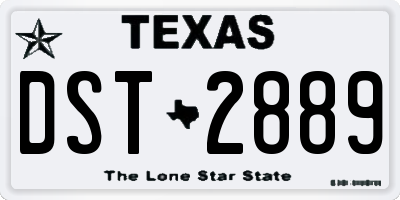 TX license plate DST2889