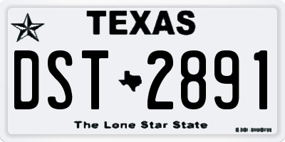 TX license plate DST2891